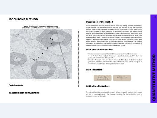 EUP isochrone method page with map and method description